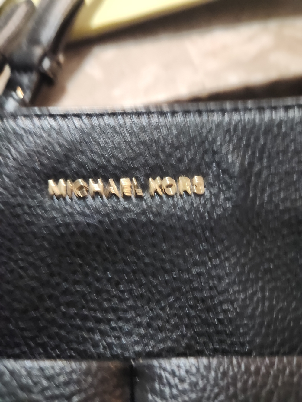 Michael Kors Black Pebbled Leather Tote Bag - Picture 2 of 8